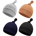 Miniatyrbillede 1 af 5: 4 stk. Baby Beanie Nyfødt Toddler Blød Sød Strikket Hat Sygehus