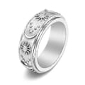 Miniatyrbillede 1 af 5: Måne Stjerne Sol Spinner Fidget Ring til Angst Statement Ring Smykker Størrelse 6-11 (10 Sølv)