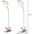 Miniatyrbillede 5 af 5: LED Klemmelampe til børneseng, fleksibel 360-graders clip-on lampe med 3 belysningstilstande og 5 dæmpbare niveauer, USB genopladelig trådløs LED bordlampe, pink