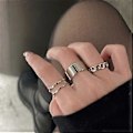 Miniatyrbild 4 av 5: 3-delat Set Punk Gothic Ringar Vintage Knuckle Ring Set Justerbar Ring