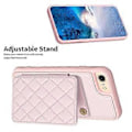 Miniatyrbillede 5 af 5: BF25 Til iPhone 6/6s/7/8 PU Læderbelagt TPU Cover Telefonetui med Kortlomme Støttefod (Style F)