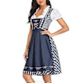 Pikkukuva 2 / 5: Naisten Oktoberfest-olutpiika-asu Baijerilainen perinteinen Dirndl-mekko Karnevaali (L Denim Blue Check)