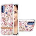 Pikkukuva 1 / 4: Kukkien TPU-kotelo Motorola Moto E20 / E30 / E40:lle (Vaaleanpunainen Gardenia)
