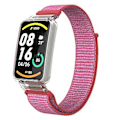 Miniatyrbillede 1 af 5: PC-etui + Nylon Loop-rem til Xiaomi Mi Band 7 Pro (Lyserød)