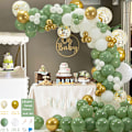 Miniatyrbillede 1 af 4: 141 stk Olivengrønne Balloner Bue Garland Kit til Bryllup Fødselsdag