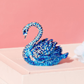 Miniatyrbillede 2 af 5: Diamanter Blå Svane Smykkeskrin Hinged Håndmalet Figur Collec