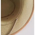 Miniatyrbillede 4 af 5: Herre Faux Læder Mode Bucket Cap Cowboy Fedora Hat Bredskygget Udendørs Hatte (Brun)