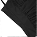 Miniatyrbilde 4 av 5: Dame Badedrakt i Én Del Rynket Høy Skåret Monokini Badedrakter Sexy Vattert Push Up Badedrakt Marineblå XL (XL Marineblå)