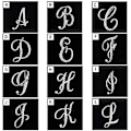 Miniatyrbild 4 av 5: JUSCH Bokstavsbrotsch Smycken Initial Rhinestone Brotsch för Kvinnor Hantverk Silverfärgad -------P,WZ-1107R