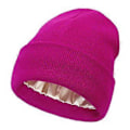 Miniatyrbillede 1 af 3: Dame Vinterhue Kabelstrik Tyk Chunky Beanie Hue (Rose rød)