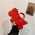 Miniatyrbild 4 av 5: Iögonfallande Dinosaurieform PU Läder Nitar Plånböcker för Kvinnor Flickor Crossbody Plånböcker Axelväska för Vardagsbruk Guld (Guld)