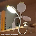 Miniatyrbillede 3 af 5: LED Klemmelampe til børneseng, fleksibel 360-graders clip-on lampe med 3 belysningstilstande og 5 dæmpbare niveauer, USB genopladelig trådløs LED bordlampe, pink
