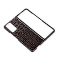Miniatyrbillede 3 af 3: Til Oppo Find N Krokodille-Tekstureret Foldbar Telefonetui Ægte Kødkvægslæder Belagt PC+TPU Cover (Style C)