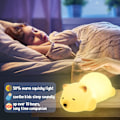 Miniatyrbillede 4 af 5: Sovende Bjørn Natlampe, Blød Dyr Silikon Natlampe til Børn