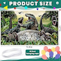 Pikkukuva 2 / 5: Dinosaurusten Syntymäpäiväkoristeet Banneri Taustakangas Safari Djungel Dinosaurusten Maailma Syntymäpäiväjuhlatarvikkeet Pojille Lapsille Dino-Teemallinen Syntymäpäiväsuosio