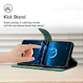 Miniatyrbillede 3 af 5: Til Motorola Moto G14 4G Læder Trykt Linje Telefon Case Anti-fald Tegnebog Stativ Cover (Style E)