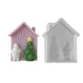 Miniatyrbillede 1 af 5: Eksklusiv Silikonform DIY Håndværksskabeloner Julehusformet DIY Lysstøbeforme Perfekt Gave til DIY-Entusiaster