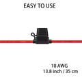 Miniatyrbild 3 av 5: 4 st 32V vattentät säkringshållare 12AWG, In-Line ATO Blade säkringshållare med lock, standarduttag med