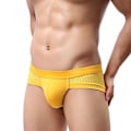 Miniatyrbillede 5 af 5: Fianao Mænds Sexy Mesh Modal Trekant Underbukser Åndbare Solide Briefs Underbukser (L Sort)