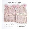 Miniatyrbild 3 av 4: Baby Vinterhatt Halsduk Set, Unisex Toddler Hat Halsduk, Rosa