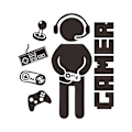 Miniatyrbild 1 av 5: 2 st Gamer väggdekaler, väggdekaler konstdekorationer Video G