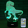 Miniatyrbild 1 av 5: Dinosaurie Leksaker 3D Nattlampa för Pojkar med Timer Fjärrkontroll & Smart Touch 7 Färger Bytbar Dimbar TRex Leksak 1 2 3 4 5 6 7 8 9 10 År Gammal Pojkpresent