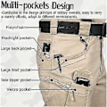 Miniatyrbillede 2 af 5: Mænds Taktiske Cargobukser Swat Bukser Udendørs Sports Vandreture Bukser Multi-lommer Bukser Træning Overalls Hær Bukser-r(XXL Grå)