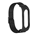 Miniatyrbillede 2 af 5: Til Xiaomi Mi Band 3 / 4 / 5 Twill 8-formet Spænde Urrem (Sort)