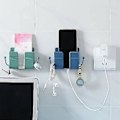 Miniatyrbild 5 av 5: 5 stycken fjärrkontroll mobiltelefon plugg vägg hållare, väggmonterad mobiltelefonhållare för sovrum (flerfärgad)