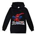 Miniatyrbilde 1 av 2: Barnegensere med Spiderman-trykk for gutter og jenter, avslappet hettegenser med hette, genser, topp, superhelt, julegave til 7-14 år (9-10 år, svart)