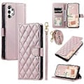 Miniatyrbillede 1 af 5: Til Samsung Galaxy A32 5G/M32 5G Etui Rhombus Grid Wallet Crossbody Telefon Taske Cover (Style B)
