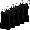 Miniatyrbilde 1 av 5: 5 stk Basic Camisole Justerbar Camisole Spaghettistropp Tanktopp for Kvinner og Jenter (stor