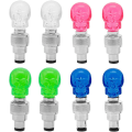 Miniatyrbilde 2 av 4: Sykkeldekkventilhette, 8 stk. Hodeskalleformet ventilhette LED-lys hjul
