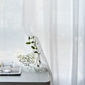 Miniatyrbillede 4 af 5: Tylles Baggrunds Draperinger Gardin Semi-mørklæggende Design Elegant Gardin til Bryllup (140*180 Grå)