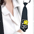 Miniatyrbild 2 av 5: Blommönstrad Slips Pojkar Flickor Slipsar Smal Passform Utsökta Tonårsslipsar för Speciella Tillfällen Blå (Blå)