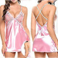 Miniatyrbilde 1 av 5: Nattkjole Nattøy For Sexy Kvinner Blonde Silkeaktig Myk Skinnende Sateng Chemise Flerfarget Valgfritt (S Rosa)