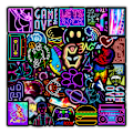 Miniatyrbilde 1 av 5: 100 stk. Tegneserie Neon Lys Graffiti Klistremerker Estetisk Bil Skateboard