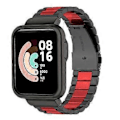 Miniatyrbillede 1 af 5: Rem/Mi Watch Lite/Redmi Watch Smartwatch Armbånd Metal Armbånd (Sort rød sort)