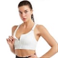 Miniatyrbillede 5 af 5: Dame High Impact Sports BH Frontlynlås Plus Størrelse Polstret Yoga Push Up Vest (5XL sort)
