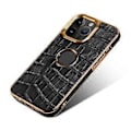 Miniatyrbillede 3 af 5: Denior Krokodille-Tekstureret PU-Etui til iPhone 12 Pro Max (Sort)