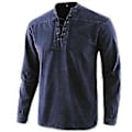 Pikkukuva 1 / 2: Miesten vintage-tyylinen paita, yksivärinen, pitkähihainen, rento, kiristysnyörillinen pusero -NMAOV (4XL laivastonsininen)