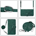 Miniatyrbillede 5 af 5: Crossbody Læderetui til vivo V20 / V21e 4G (Mørkegrøn)