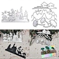 Miniatyrbilde 2 av 5: Rural Girl Metallstans for DIY-klippesjablong for utklippsbok, album, papir, kort (HQ1073)