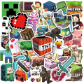 Miniatyrbilde 1 av 5: 100 stk. vanntette Minecraft-klistremerker for barn og voksne, spillklistremerker for belønning, vannflasker,