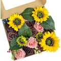 Miniatyrbild 1 av 5: (Rosa solros) Konstgjorda blommor Falska bröllopsblommor Kombin