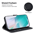 Miniatyrbilde 5 av 5: Embosset lærveske for iPhone 13 Pro Max (Svart)