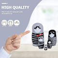 Miniatyrbild 3 av 5: 5 st svart trä Matryoshka docka ryska nesting dockor 5 delar