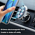 Miniatyrbilde 3 av 4: 360 Graders Roterende Mobiltelefonholder Bil Magnetisk Feste Stativ Universal (Starburst Svart)