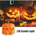 Miniatyrbillede 4 af 5: 12 stk. LED Orange Græskar Lanterner, 3D Halloween Flammeløse Te Lys