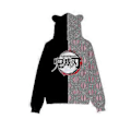 Miniatyrbillede 2 af 3: Japansk Anime Demon Slayer Print Herre Dame Voksne Bjørneøre Hættetrøje Sweatshirt Langærmet Hætte Pullover Toppe (L A)